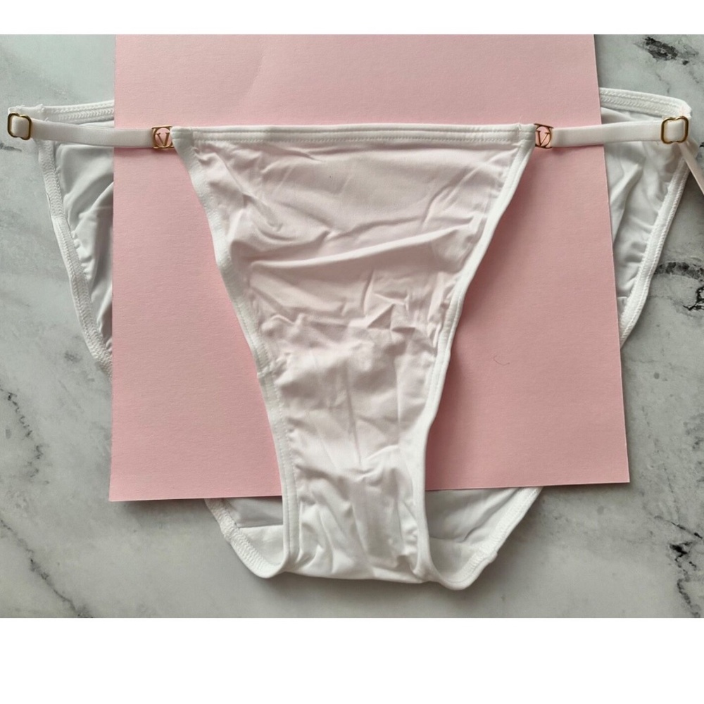Victoria's Secret String Bikini Panty White Smooth Adjustable Nwt